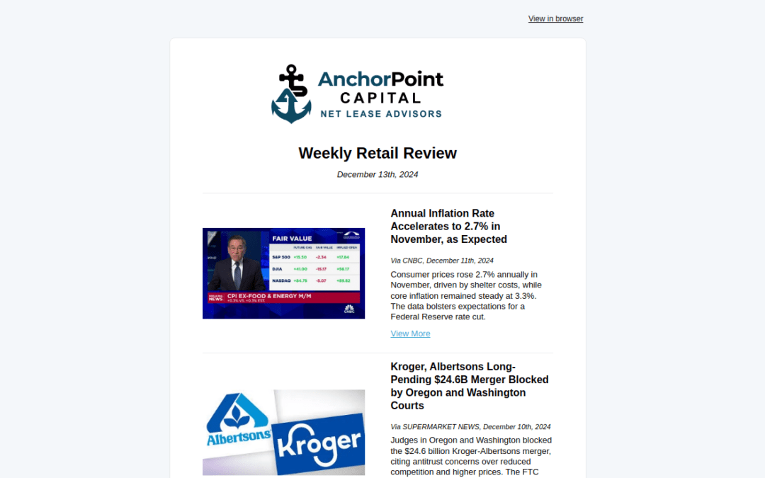 Weekly Retail Newsletter – Dec 13, 2024